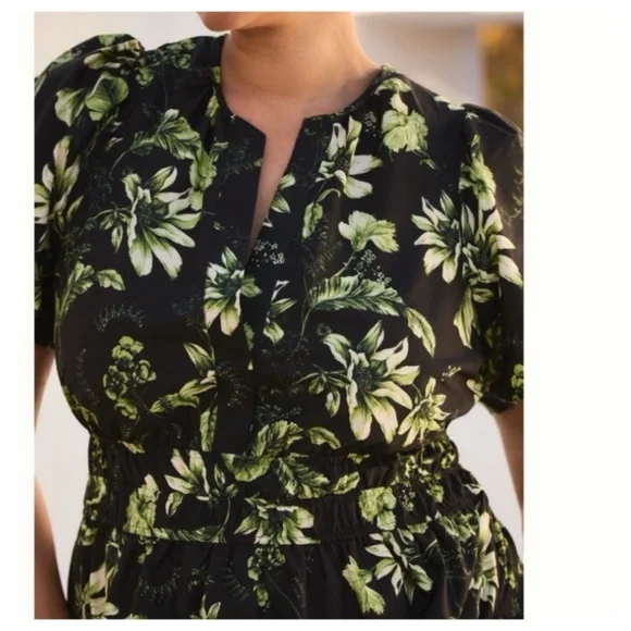 NWT Anthropologie The Somerset Cotton Floral print Maxi Dress, size S